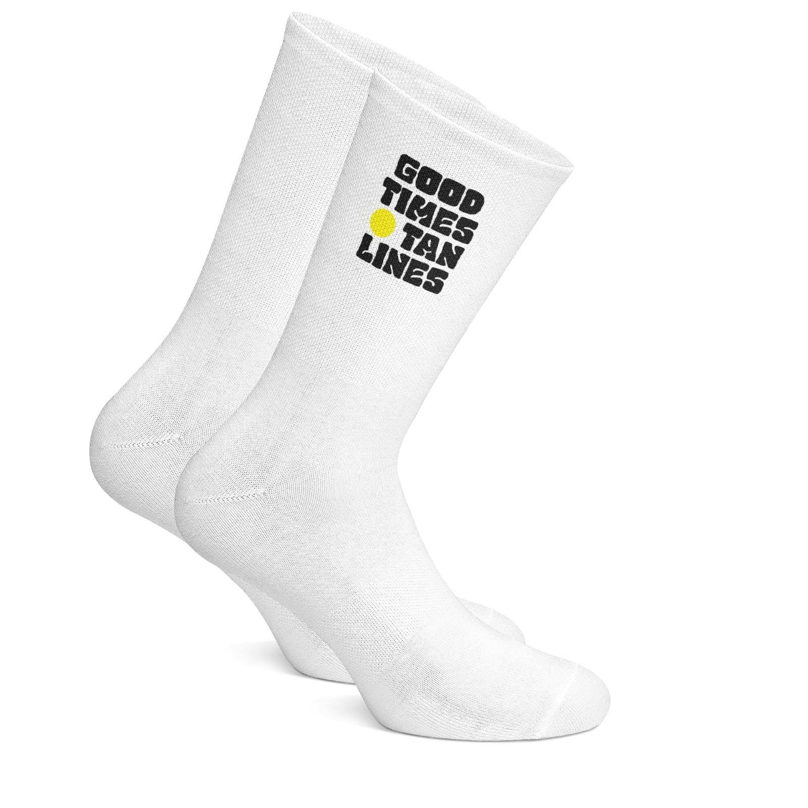 Good Times Tan Lines Cycling Socks - White