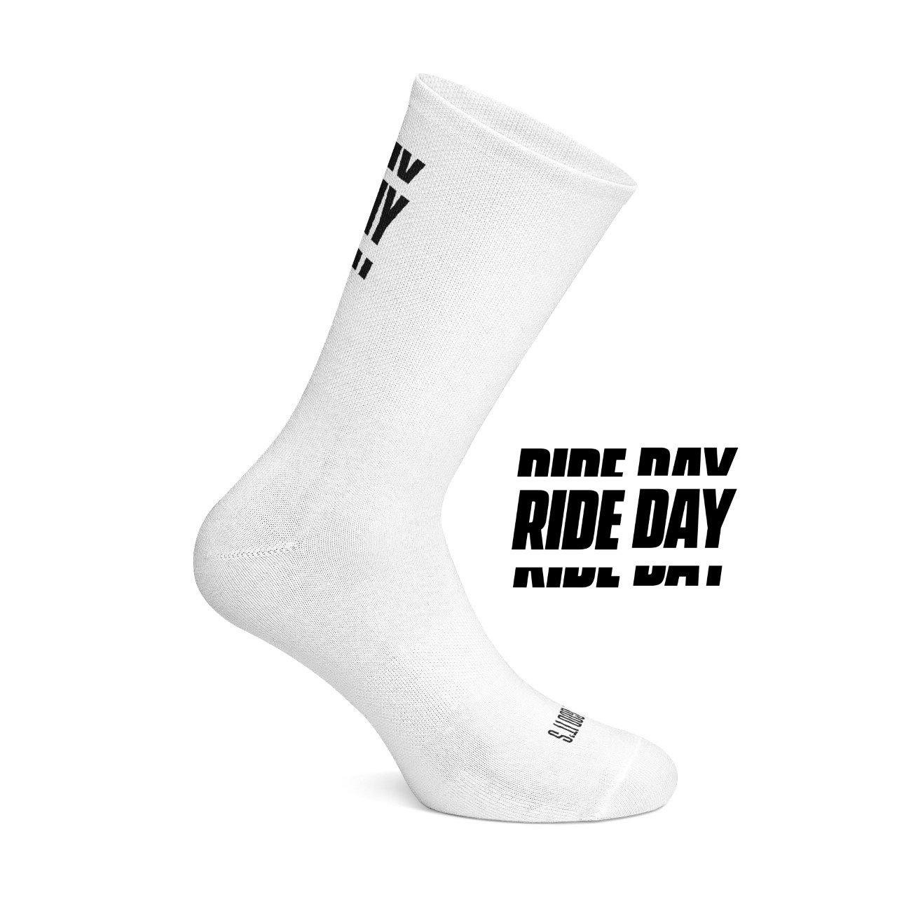 Thank God it's Rideday cycling socks White