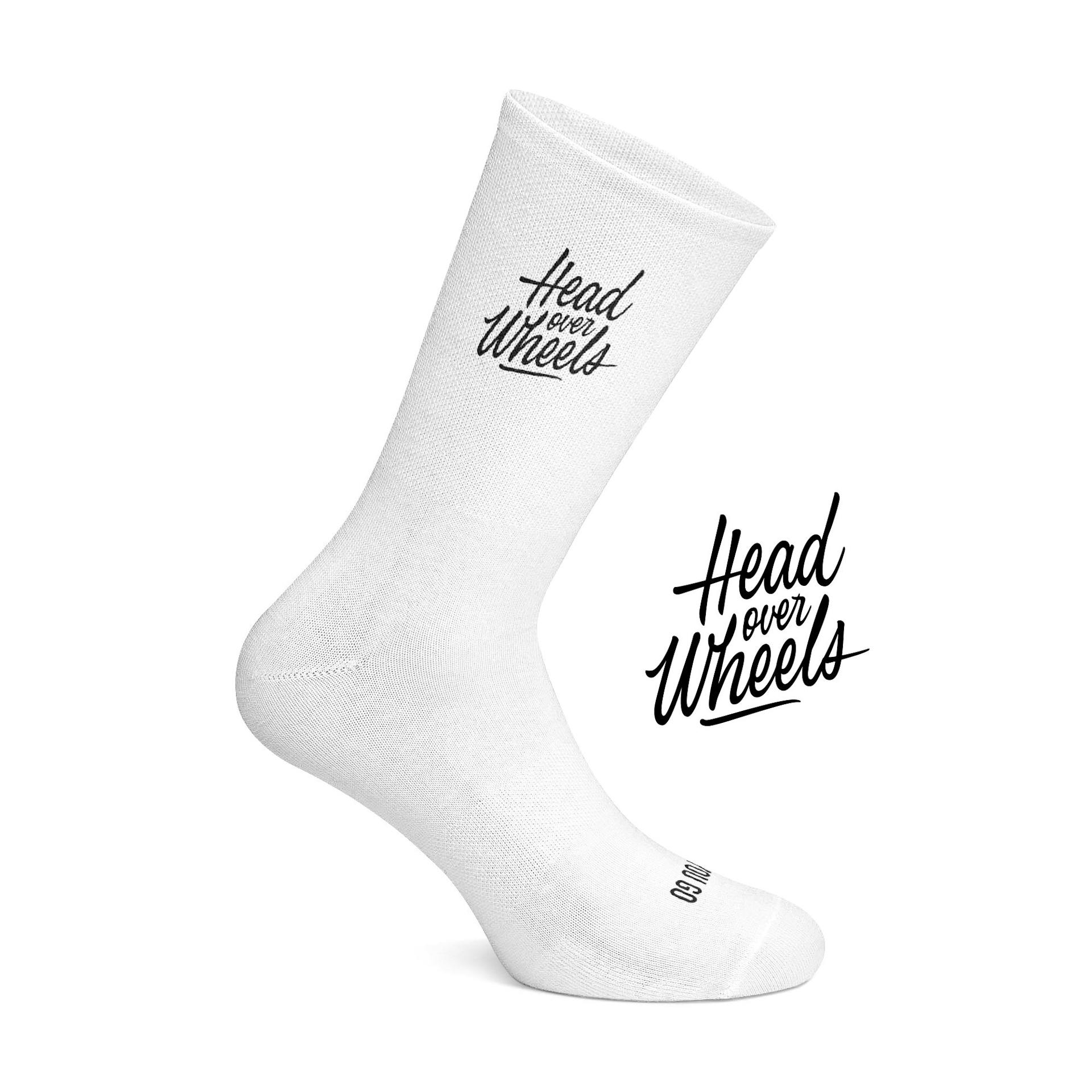Head over Wheels cycling socks White
