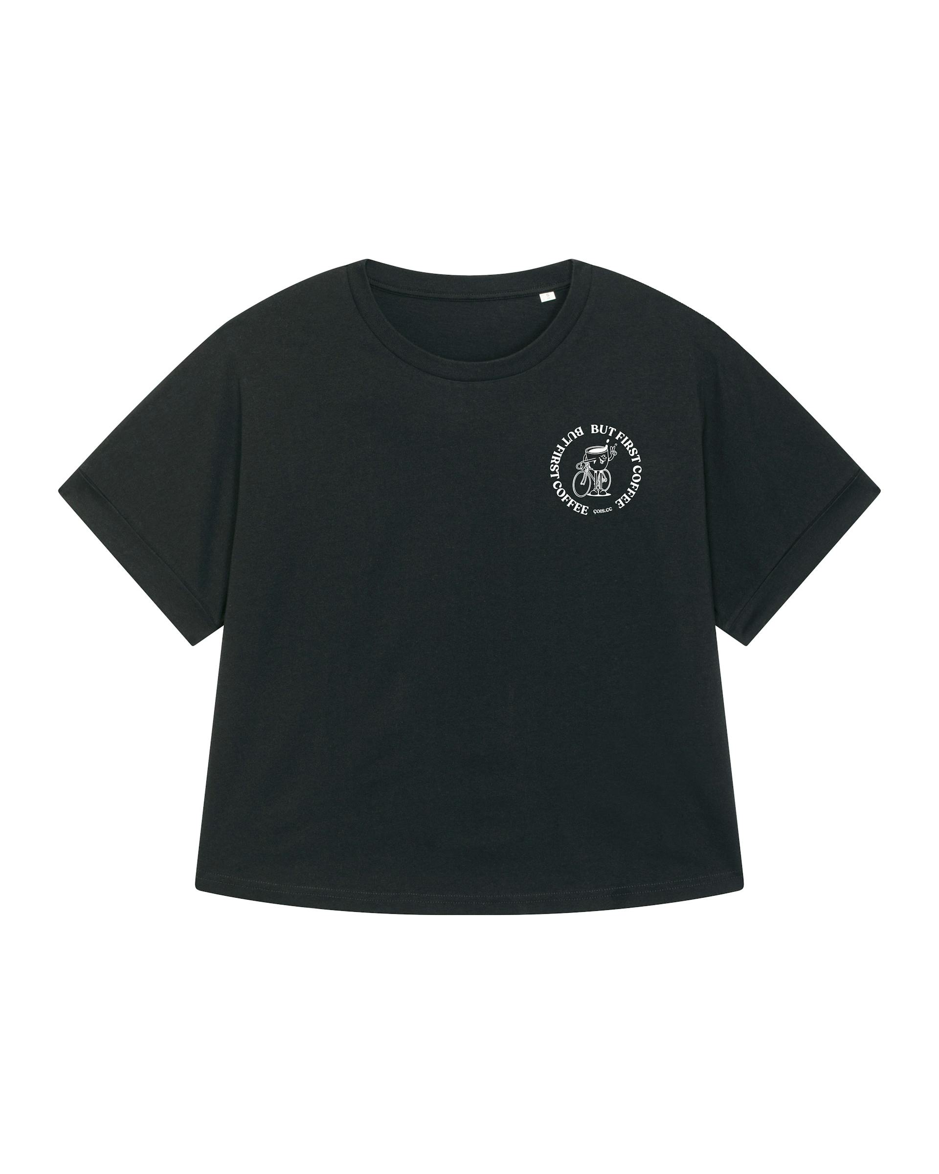 But First Coffee women's cycling T-shirt 2.0 (black)