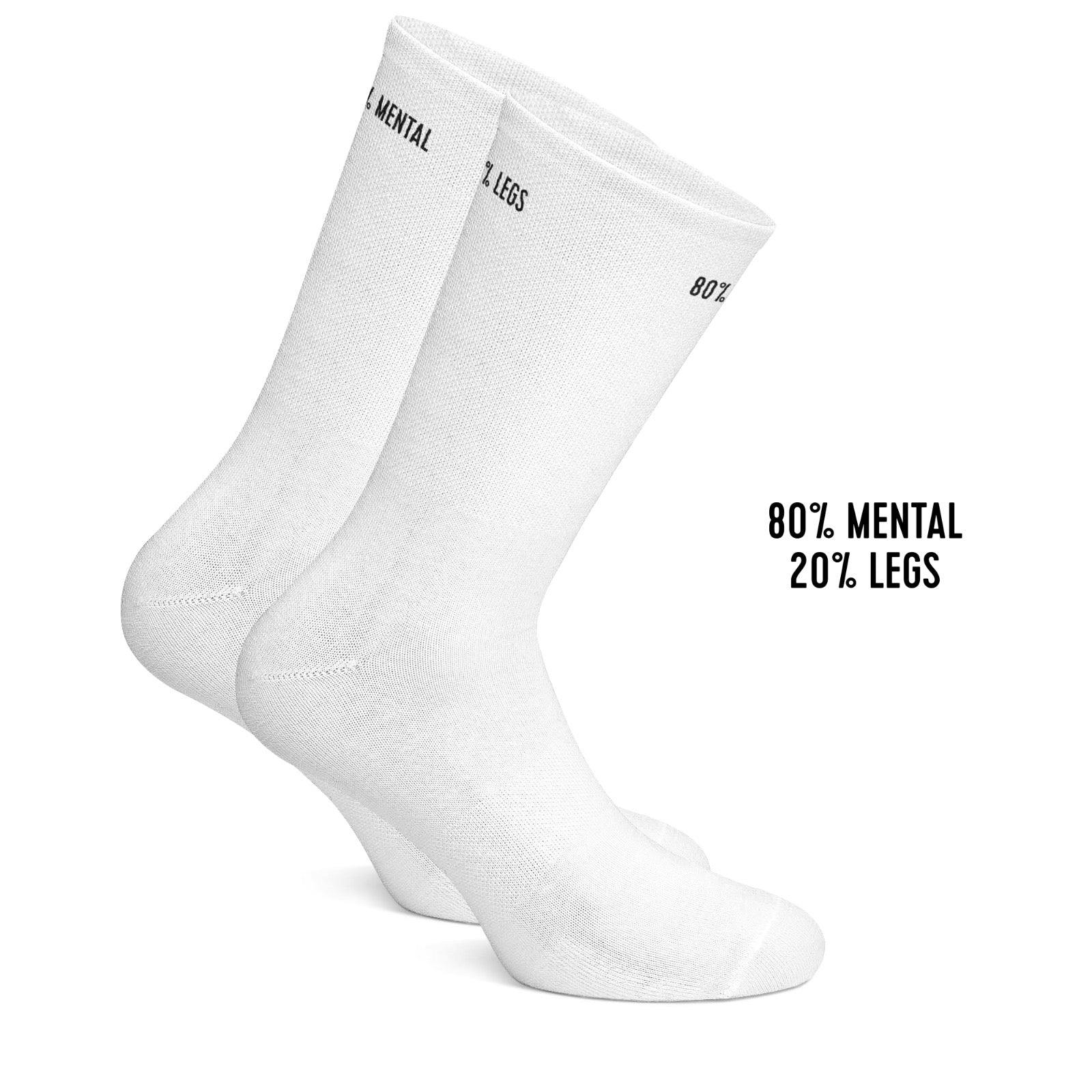 80% mental 20% legs cycling socks White