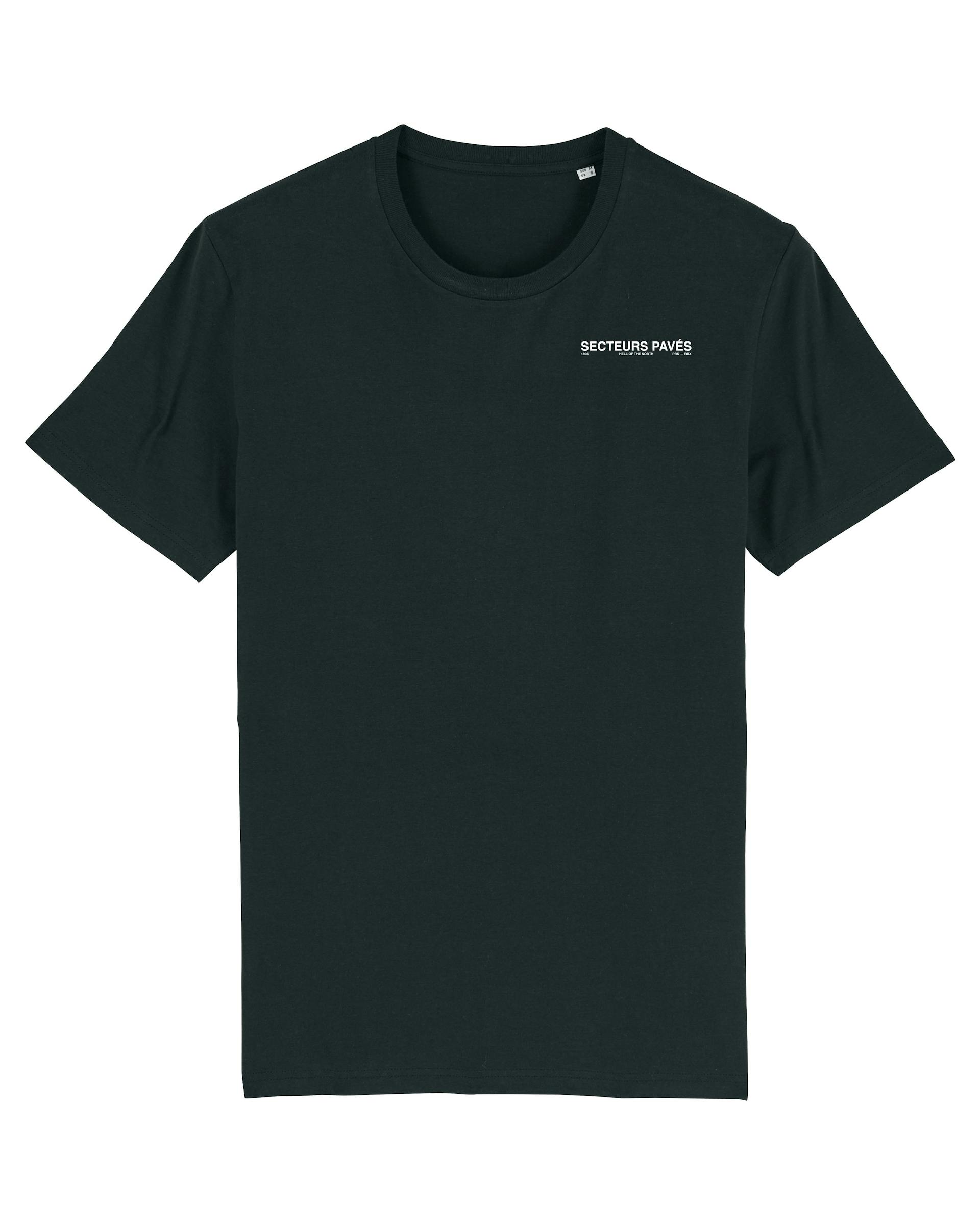 Secteurs Pavés Roubaix Unisex Cycling T-shirt - Black