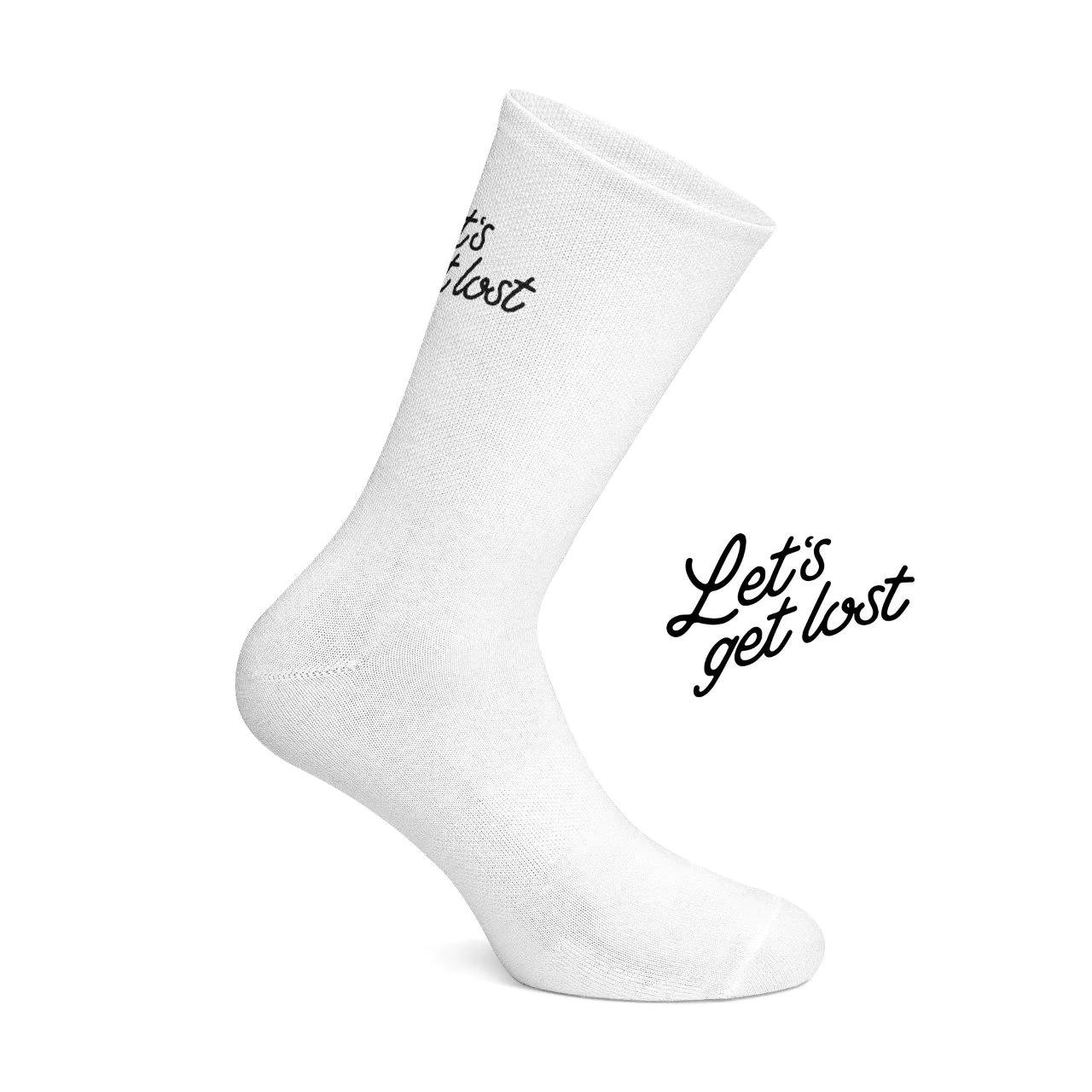 Let's get Lost Cycling Socks - White