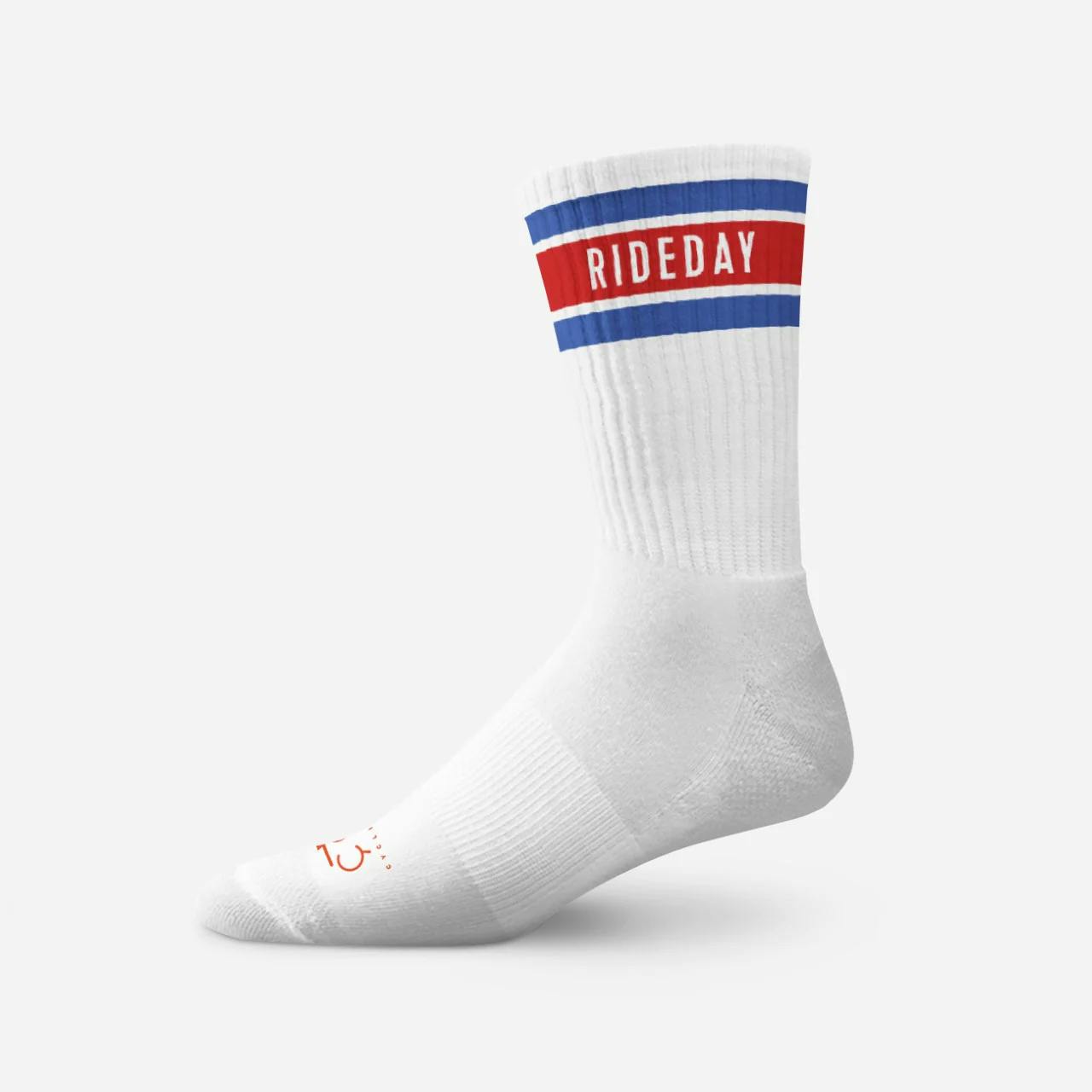 Rideday Retro Crew Socks - White