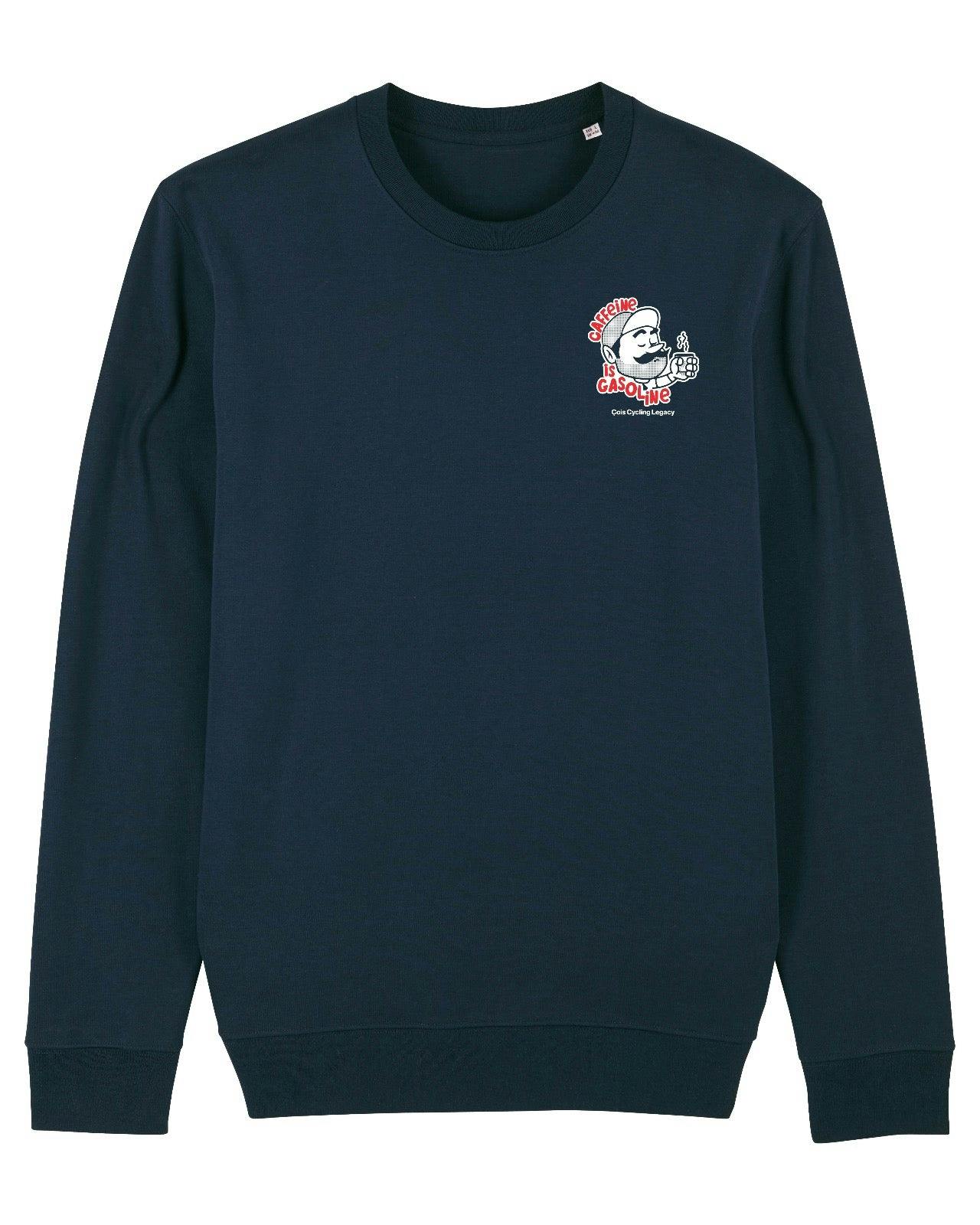 Caffeine is Gasoline Cycling Sweater - Navy