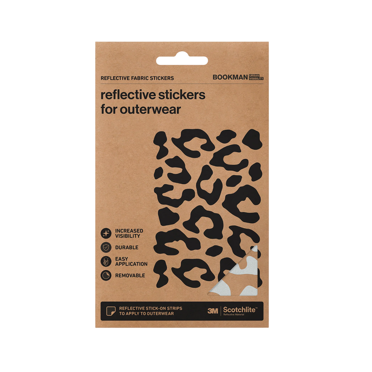 Reflective Fabric Stickers - Leopard Silver