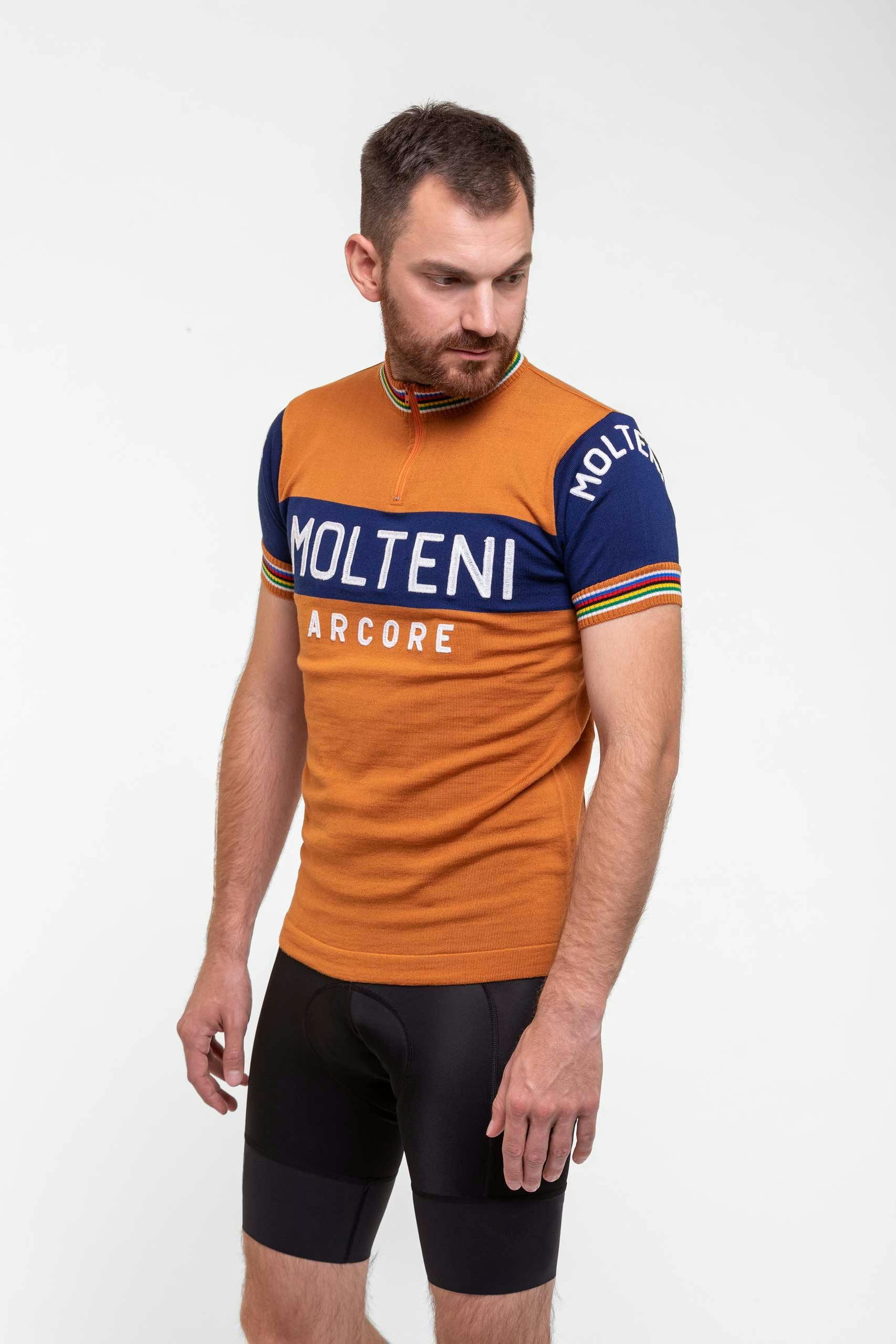 Classic Molteni Orange Short Sleeve Bicycle Jersey