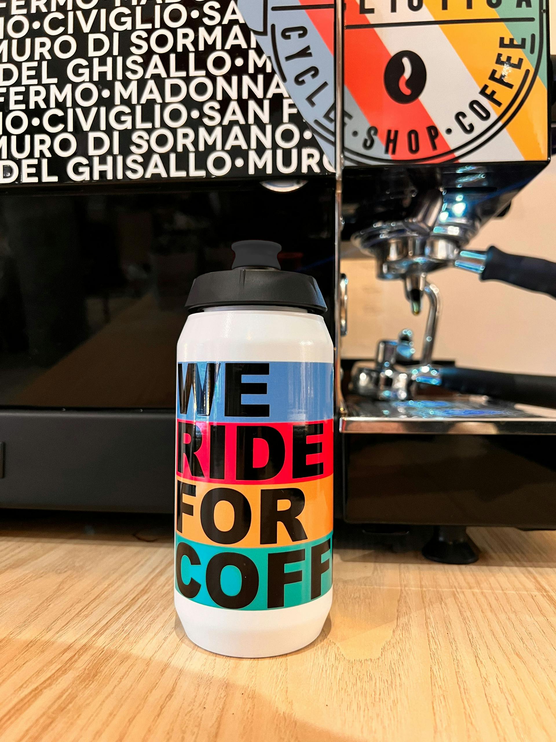 We Ride For Coffee Bidon 500ml - White