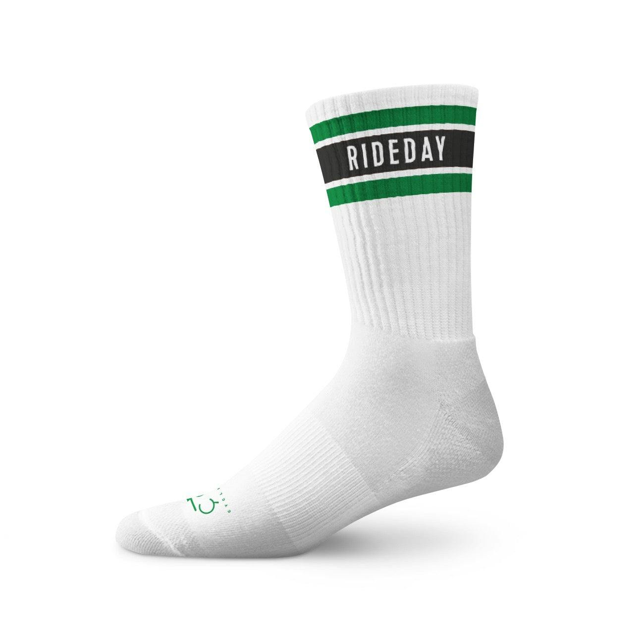 Rideday Retro Crew Socks - Green/Black