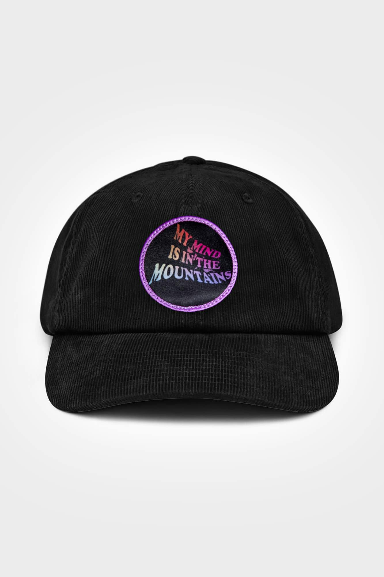 Mind in the Mountains Corduroy Cap Black