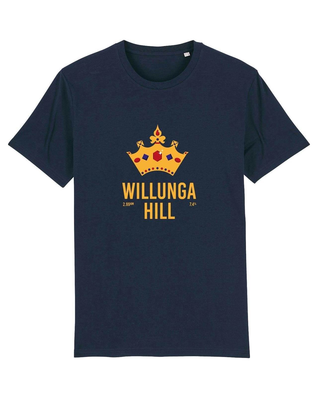 Willunga Hill unisex cycling T-shirt (navy)